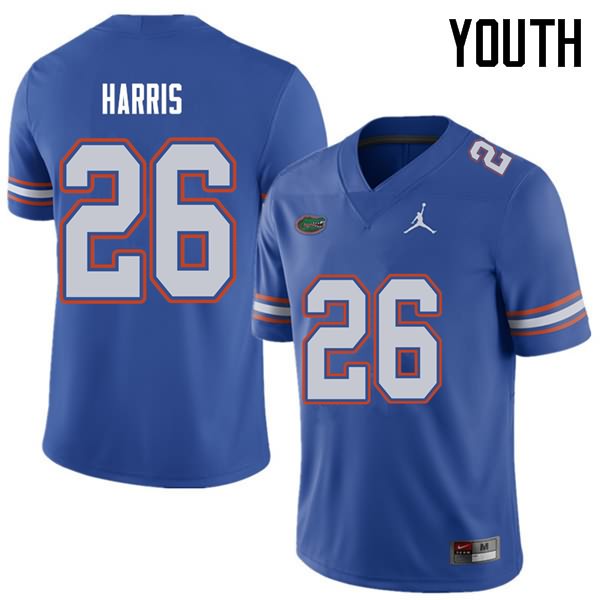 NCAA Florida Gators Marcell Harris Youth #26 Jordan Brand Royal Stitched Authentic College Football Jersey ISG1064RO